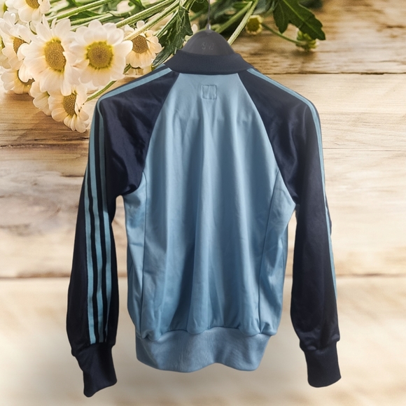 Vtg adidas Originals navy/blue track jacket size uk 12 - Picture 2 of 6